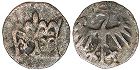 монета Польша денарий 1446-1492