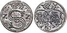 монета Польша денарий 1622