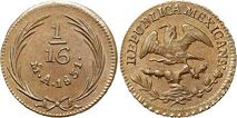 монета Мексика 1/16 реала 1831