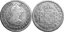 монета Мексика 1/2 реала 1773