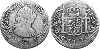 монета Мексика 1/2 реала 1790