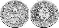 монета Аргентина 1/2 реала 1813