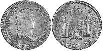 монета Мексика 1/2 реала 1821