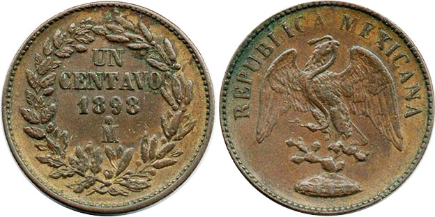 Мексика монета 1 сентаво 1898