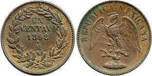 монета Мексика 1 сентаво 1898