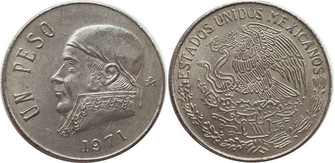 Мексика монета 1 песо 1971