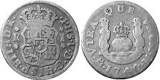 монета Мексика 1 реал 1742