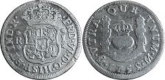 монета Мексика 1 реал 1755