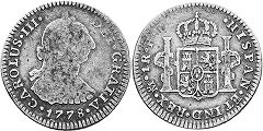 монета Мексика 1 реал 1778