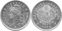 монета Аргентина 10 сентаво 1882