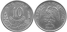 монета Мексика 10 сентаво 1904