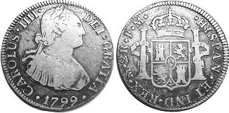 монета Мексика 2 реала 1799