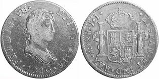 монета Мексика 2 реала 1816
