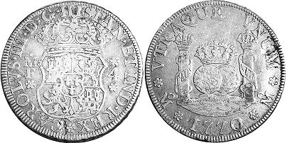 монета Мексика 4 реала 1770