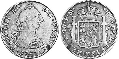 монета Мексика 4 реала 1789