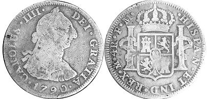 монета Мексика 4 реала 1790