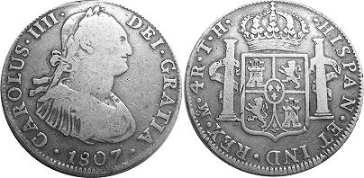 монета Мексика 4 реала 1807