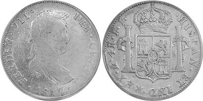 монета Мексика 4 реала 1818