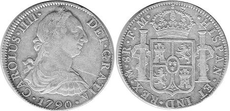 монета Мексика 8 реалов 1790