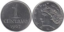 монета Бразилия 1 сентаво 1967