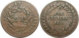 монета Аргентина Буэнос-Айрес 2 реала 1860