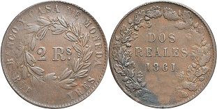 монета Аргентина Буэнос-Айрес 2 реала 1861