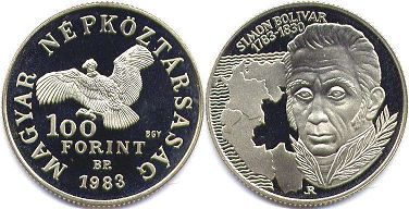монета Венгрия 100 форинтов 1983