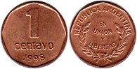 монета Аргентина 1 сентаво 2000