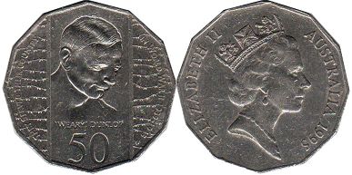 монета Австралия 50 центов 1995