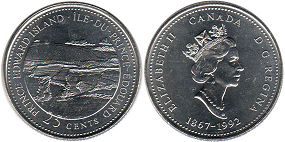 Канада юбилейные 25 центов 1992 Prince Edward Island