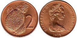 монета Кука Острова 2 цента 1975