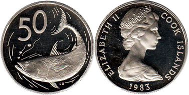 монета Кука Острова 50 центов 1983