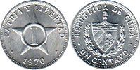 монета Куба 1 сентаво 1970