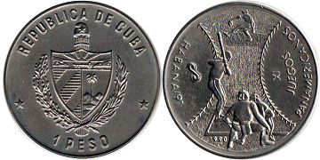 монета Куба 1 песо 1990 Panamerican Games