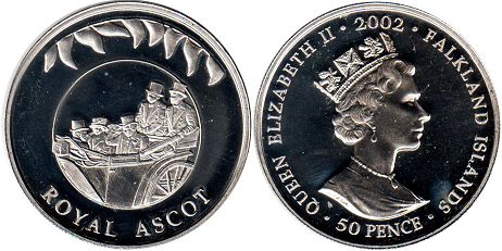 монета Фолклендские Острова 50 пенсов 2002