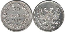 монета Финляндия 50 пенни 1917