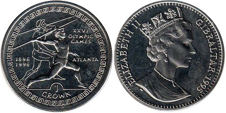 монета Гибралтар 1 крона 1995