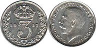 монета Великобритания 3 пенса 1917