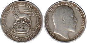 монета Великобритания 1 шиллинг 1910