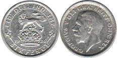 монета Великобритания 6 пенсов 1926