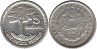 монета Гватемала 5 сентаво 1955