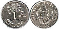 монета Гватемала 5 сентаво 1970