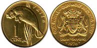 монета Гайана 1 цент 1976