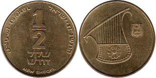 монета Израиль 1/2 новых шекеля 1998
