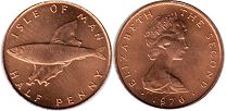 монета Мэн Остров 1/2 пенни 1976