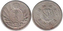 монета Маньчжоу-Го 1 цзяо 1940