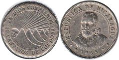 монета Никарагуа 10 сентаво 1965