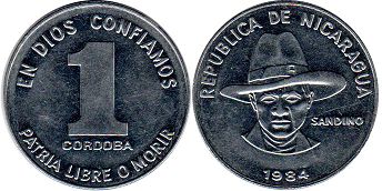 монета Никарагуа 1 кордова (кордоба) 1984