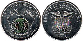 монета Панама 1/4 бальбоа 2016