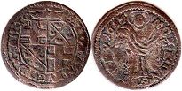 монета Трир 1/2 петерменгера 1684